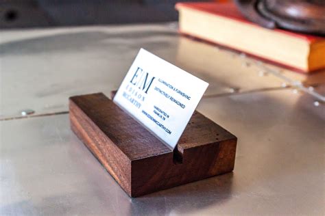 business card holder wooden.